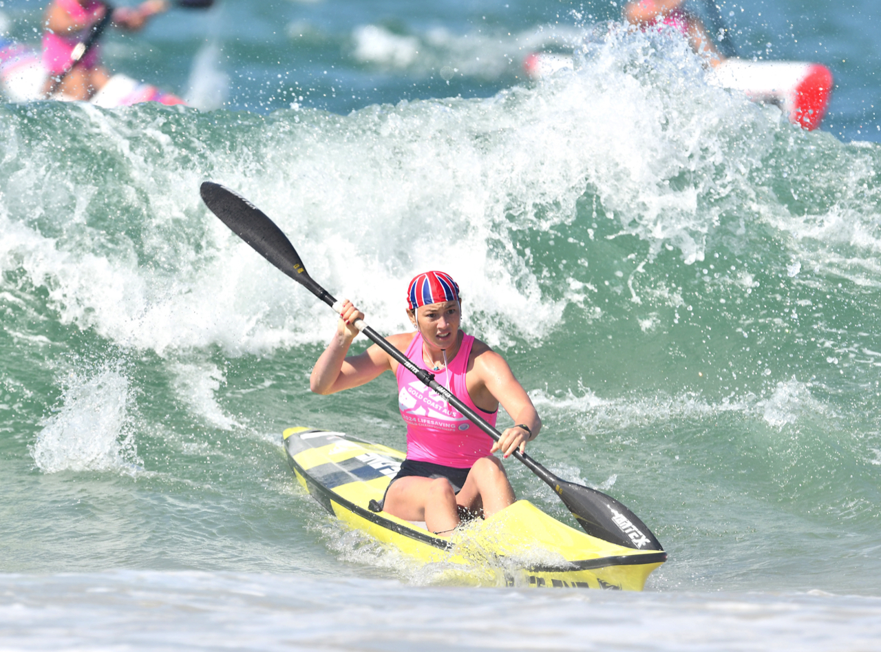 Athlete competing in an ocean lifesaving event